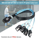 Cabledeconn G0101 MINI SAS 36P SFF 8087 to 4 SATA 7P Splitter Cable Cord