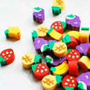 Mini Fruit Shaped Rubber Pencil Eraser Novelty Stationery D1B2 G0R Gift S8W3