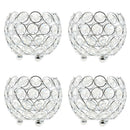 4pcs 3'' Crystal Candle Holder Banquets Wedding Candlestick Tabletop Centerpiece