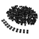 100 Pieces Touch Sensitive Slider Ribbed Mixer Fader Knob Caps 8mm Black