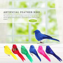 10pcs DIY Artificial Birds with Clip Simulated Colorful Feather Home Decor
