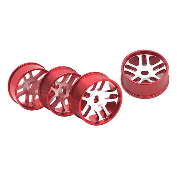 4Pcs Metal Wheel Rim Set Fit for WLTOYS K969 K979 K989 1/128 RC Car Red