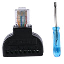 1Set RJ45 ethernet male plug to 8 Pin AV terminal screw adapter converterly