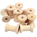 10Pcs Wooden Empty Thread Spools Natural Color 29mm x23mm E2T6