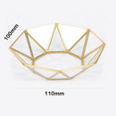 Nordic Style Brass + glass Geometry Storage Baskets Box Simplicity Style Ho P7U8