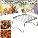 Stainless Steel Foldable BBQ Stand Portable Barbecue Grill-Holder Camping P U8M1