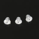 5X(100pcs Translucent Rubber Earring Stopper Backs White 4mmx6mm X5Q3)