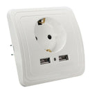 Dual USB Port Wall Charger Adapter EU Plug Socket Power Outlet Panel White QUG