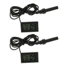 2pcs LCD Digital Reptile Thermometer Hygrometer for Turtle Terrarium Aquarium