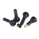 4PCS TR413 Snap-In Car Tire Tyre Valve Stems Short Black Rubber w/ CapsME