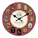 Home Decor Wall Clock Retro Round Wood Shabby Chic Art Works Glycerine Soap