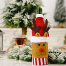 Christmas Decoration Cloth Red Wine Bottle Bag Covers Party Ornaments (Elk)