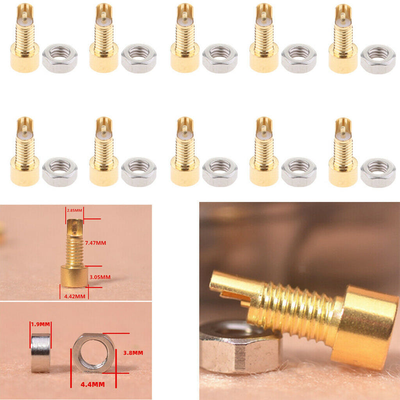 10X Earphone MMCX Female Crimp Connector Socket & Screw  Straight Copper