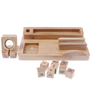 Bamboo Charging Station Docking Stations Organizer Stand For Multiple Device