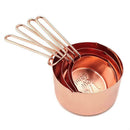 8 Pcs/set Stainless Steel Copper Plated Kitchen Measuring For-Coffee Cups I8Y3
