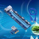 PCI-E 1X TO 16X 008C USB 3.0 Wire Square 6PIN Extender Riser Card Adapter Cable