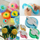 Pom pom Maker kit Fluff Ball Weaver Needle Knitting Set Craft Bobble Size 4 Y1D6