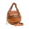 Basketball Shoulder Bags Women Tote Acrylic Chain Messenger Handbag (Brown)