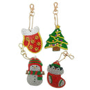 4pcs DIY Christmas Full Drill Special Shaped Diamond Painting Bag Keychains