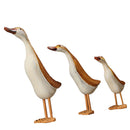 Set Of 3 Painted Duck Statues Garden Yard Lawn Decor Hand
