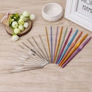 22Pcs/Set Aluminum Knitting Needles Set Ergonomic Grip Crochet Hook Soft  OMS