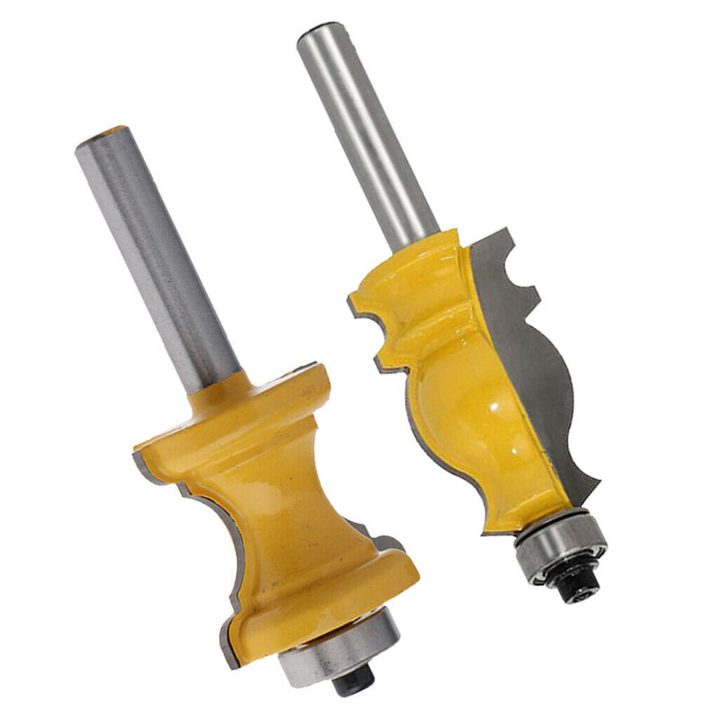 Set of 2 Mortise Template Flush Trim Router Bit Window Casing Router Bit 8mm