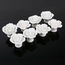 8 x handle button White Rose decoration door drawer furniture
