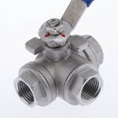 L-Port 304 Stainless Steel Three-way Ball Valve for Water Gas Steam DN15