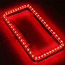 Universal Car Front Rear Number License Plate Frame Cover with Red 54 LED Light