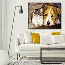 DIY Digital Oil Painting By Numbers Staying Dog Cat Acrylic Animal Picture A