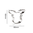 christmas reindeer head cookie cutter biscuit metal mold tool stainless steelV3