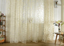 Beige Jacquard Big Flower Eyelet Curtain Sheer Living Room Valance 1x2.5M