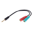 2 in 1 Splitter 4 Pole 3.5mm Audio earphone headset to 2 female jack Headph