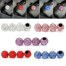 4x Bling Car Rhinestone Tire Valve Caps Diamond Shining Air Caps Auto Accessorie