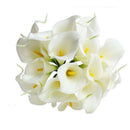 13" Artificial Calla Lily Bridal Wedding Bouquet Latex (White, 20pcs)- whit