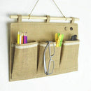 Linen Fabric Wall Door Closet Hanging Storage Bag Organizer (3 Pockets)
