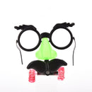 Pop Clown Glasses Costume Ball Round Frame Red Nose Whistle Mustache  Z