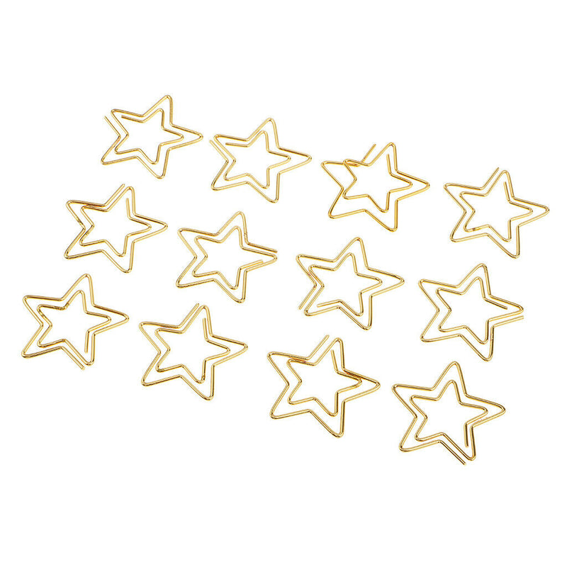 12 Pcs Cute Bookmarks Paper Clips Star Design Funny Office Supplies 2.6x2.3CM