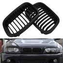 1 Pair Abs Front Replacement Matte Black Kidney Grille Grill For Bmw E46 3
