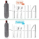 Reusable Travel Utensils Silverware with Case,Travel Camping Cutlery Set,Ch X7N9