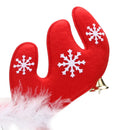 Christmas Bell Feather Decorations Antlers Christmas Headband Party (Red)