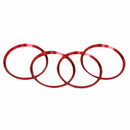 4PCS Red Alloy Wheel Center Hub Ring Decorative Cover Trim For 16-18 Hon TCX