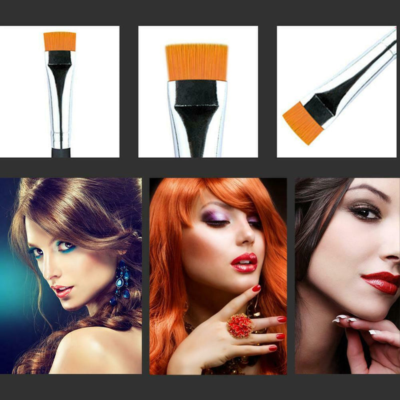 Single Wood Handle Eyebrow Flat Brush Eye Beauty Makeup Cosmetic Pen (Black