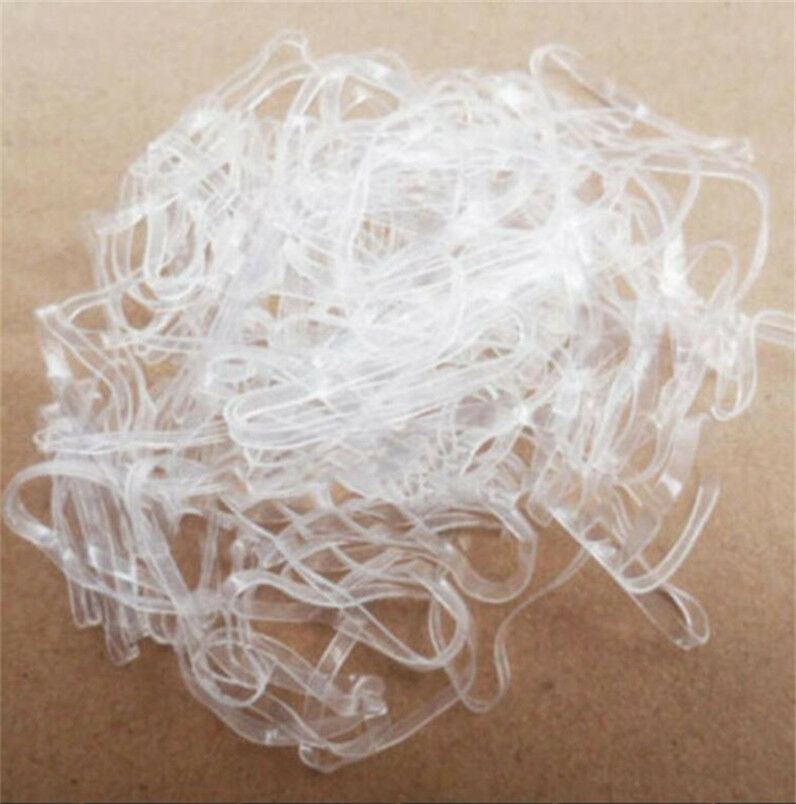 Women's Hair Tie Band Ponytail Holder Elastic Rubber Clear White 200pcs/Bag Hot