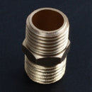 Solid Brass 1/4" PT Male Thread Water Hose Pipe Straight Connector