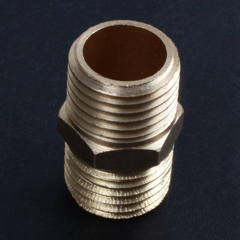 Solid Brass 1/4" PT Male Thread Water Hose Pipe Straight Connector