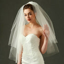 Fashion Wedding Veil Simple Tulle White Two Layers Bridal Veil Bride AccessoC3G7