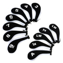 Number Print Golf Club Irons Covers Zippered Driver Head Cover with Long Ne
