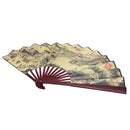 24.4" Open Width Chinese Character Print Bamboo Ribs Folding Hand Fan for M H9R3