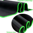 Black Anti-Slip Computer Gaming Mouse Pad Keyboard Mat with Green-dege